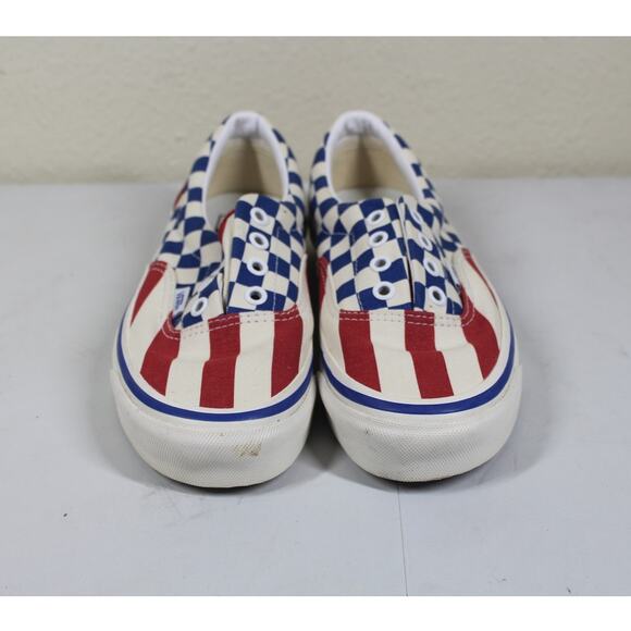 Vans Era 95 Anaheim Factory Red Stripes Blue Checkers, Men’s 4.5, Women’s 6 - Picture 2 of 6
